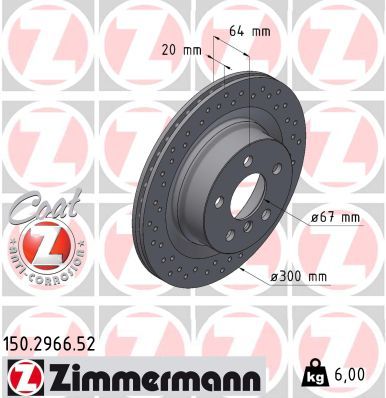 ZIMMERMANN 150.2966.52 Brake Disc