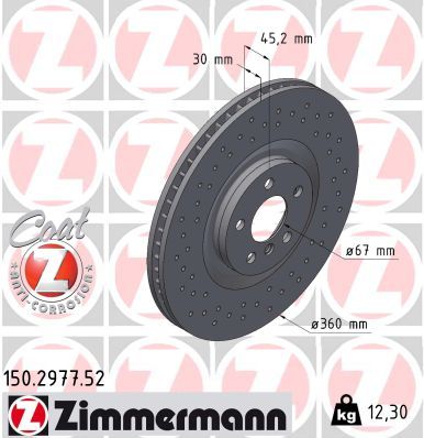 ZIMMERMANN 150.2977.52 Brake Disc