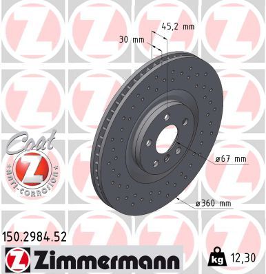 ZIMMERMANN 150.2984.52 Brake Disc