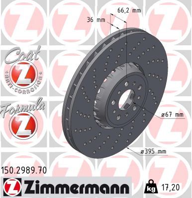 Brake Disc ZIMMERMANN 150.2989.70