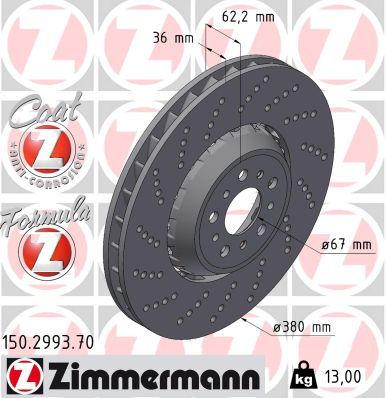 ZIMMERMANN 150.2993.70 Brake Disc