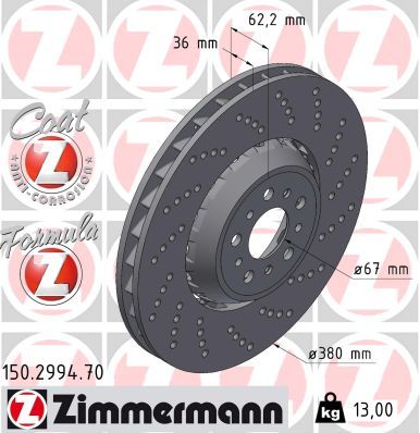 ZIMMERMANN 150.2994.70 Brake Disc