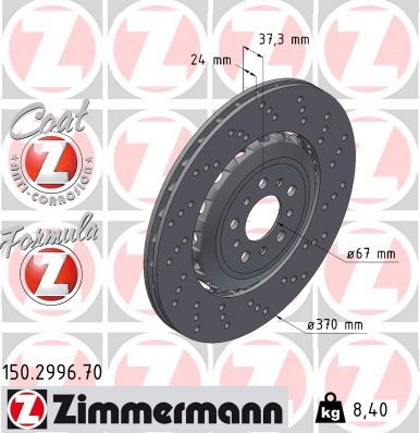 Brake Disc ZIMMERMANN 150.2996.70