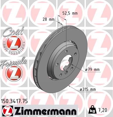 ZIMMERMANN 150.3417.75 Brake Disc