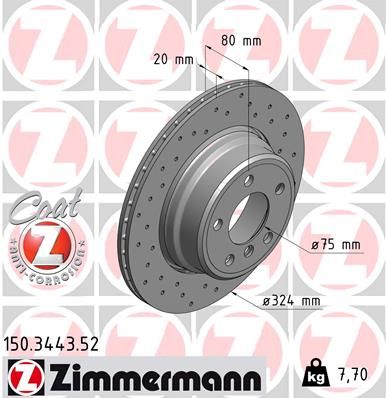 ZIMMERMANN 150.3443.52 Brake Disc