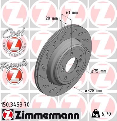 ZIMMERMANN 150.3453.70 Brake Disc