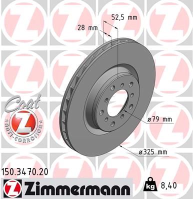 Brake Disc ZIMMERMANN 150.3470.20