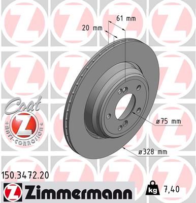 Brake Disc ZIMMERMANN 150.3472.20