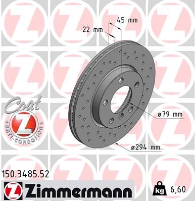ZIMMERMANN 150.3485.52 Brake Disc