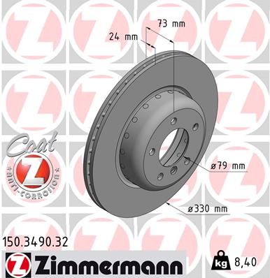 Brake Disc ZIMMERMANN 150.3490.32