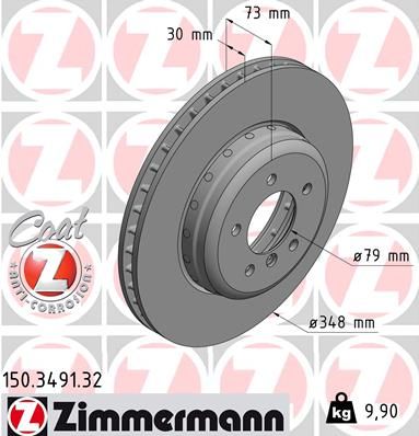 Brake Disc ZIMMERMANN 150.3491.32