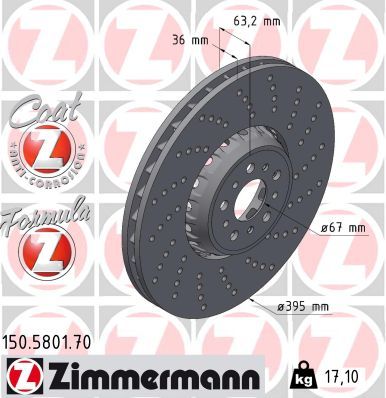 Brake Disc ZIMMERMANN 150.5801.70