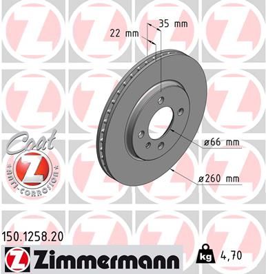 Brake Disc ZIMMERMANN 150.1258.20