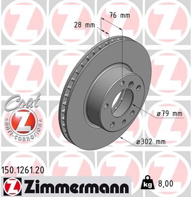 Brake Disc ZIMMERMANN 150.1261.20