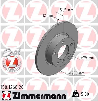 ZIMMERMANN 150.1268.20 Brake Disc