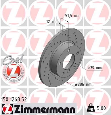 ZIMMERMANN 150.1268.52 Brake Disc