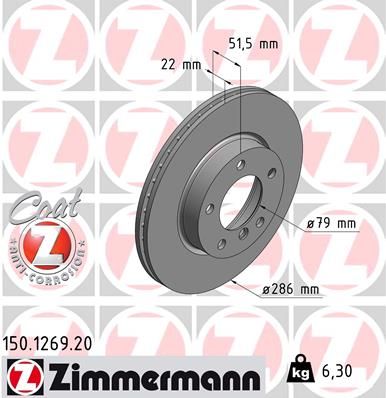 ZIMMERMANN 150.1269.20 Brake Disc