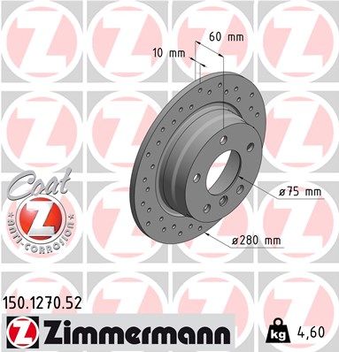ZIMMERMANN 150.1270.52 Brake Disc