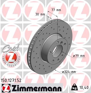 Brake Disc ZIMMERMANN 150.1271.52