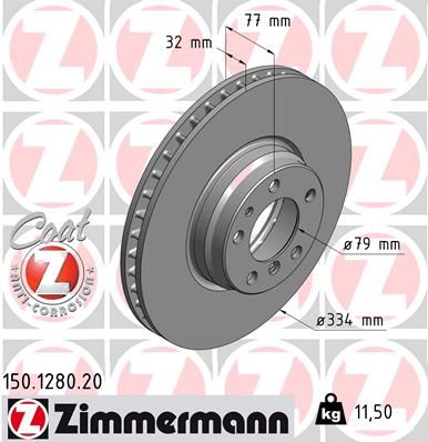ZIMMERMANN 150.1280.20 Brake Disc