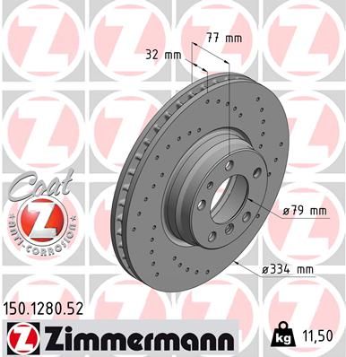 Brake Disc ZIMMERMANN 150.1280.52
