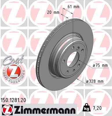 Brake Disc ZIMMERMANN 150.1281.20