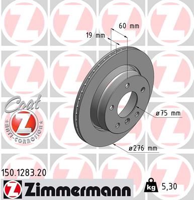 ZIMMERMANN 150.1283.20 Brake Disc