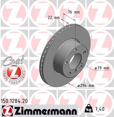 Brake Disc ZIMMERMANN 150.1284.20