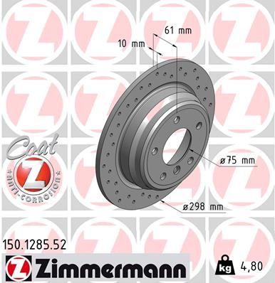 Brake Disc ZIMMERMANN 150.1285.52