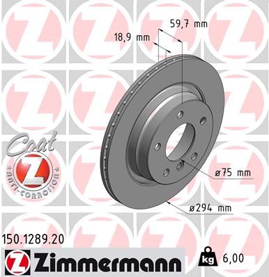 ZIMMERMANN 150.1289.20 Brake Disc