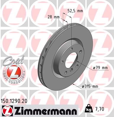 ZIMMERMANN 150.1290.20 Brake Disc