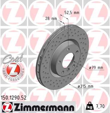 ZIMMERMANN 150.1290.52 Brake Disc