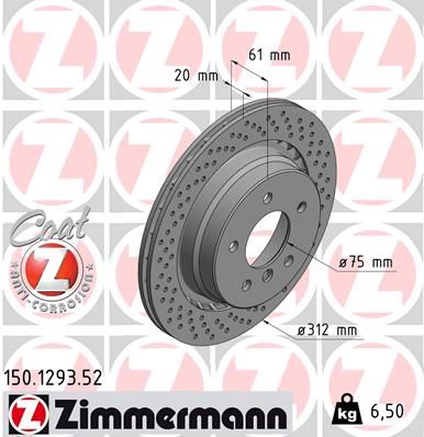 ZIMMERMANN 150.1293.52 Brake Disc