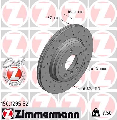 Brake Disc ZIMMERMANN 150.1295.52