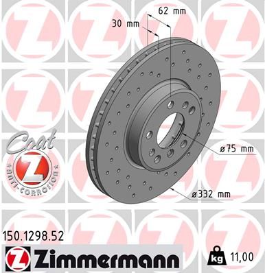 Brake Disc ZIMMERMANN 150.1298.52
