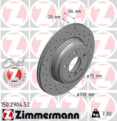 ZIMMERMANN 150.2904.52 Brake Disc