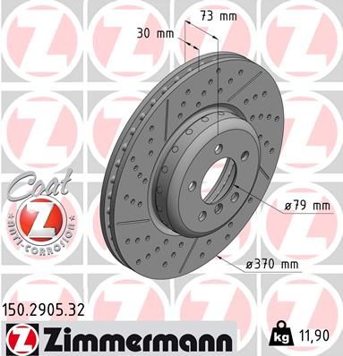 ZIMMERMANN 150.2905.32 Brake Disc