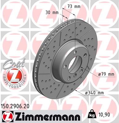 Brake Disc ZIMMERMANN 150.2906.20