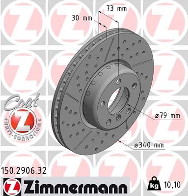 Brake Disc ZIMMERMANN 150.2906.32