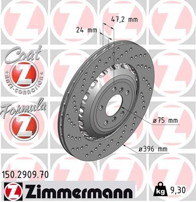 Brake Disc ZIMMERMANN 150.2909.70