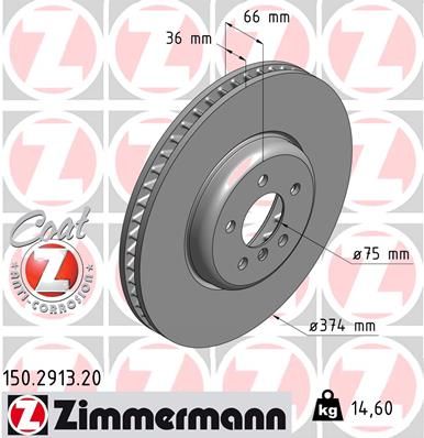 Brake Disc ZIMMERMANN 150.2913.20
