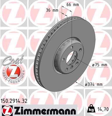 ZIMMERMANN 150.2914.32 Brake Disc