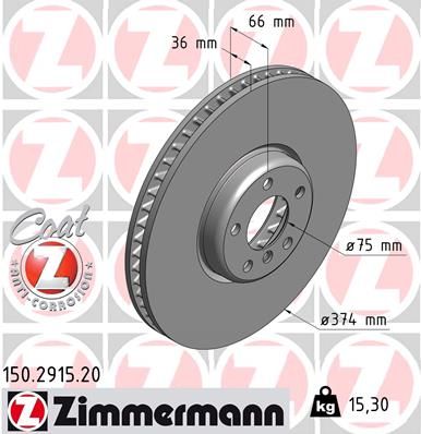 Brake Disc ZIMMERMANN 150.2915.20