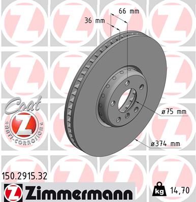 ZIMMERMANN 150.2915.32 Brake Disc
