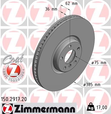 Brake Disc ZIMMERMANN 150.2917.20