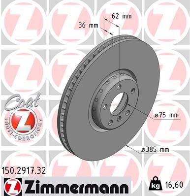 Brake Disc ZIMMERMANN 150.2917.32