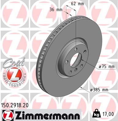Brake Disc ZIMMERMANN 150.2918.20