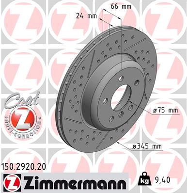 Brake Disc ZIMMERMANN 150.2920.20