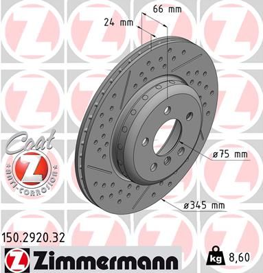 Brake Disc ZIMMERMANN 150.2920.32