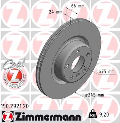 Brake Disc ZIMMERMANN 150.2921.20